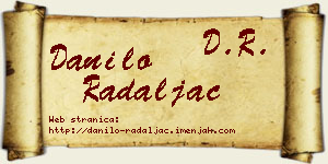 Danilo Radaljac vizit kartica